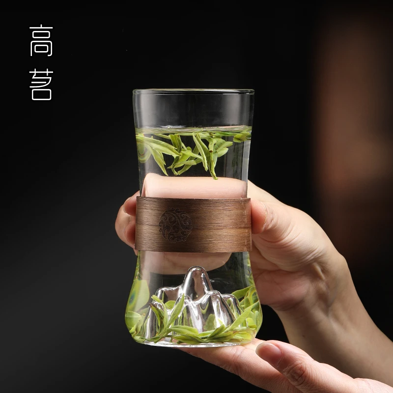 绿茶杯高级防烫杯子透明玻璃喝水杯不烫手创意观山泡绿茶专用茶杯