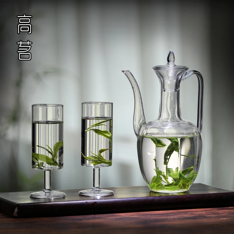 玻璃执壶仿宋贵妃泡茶器茶壶绿茶专用茶具点茶宋代耐高温水壶套装