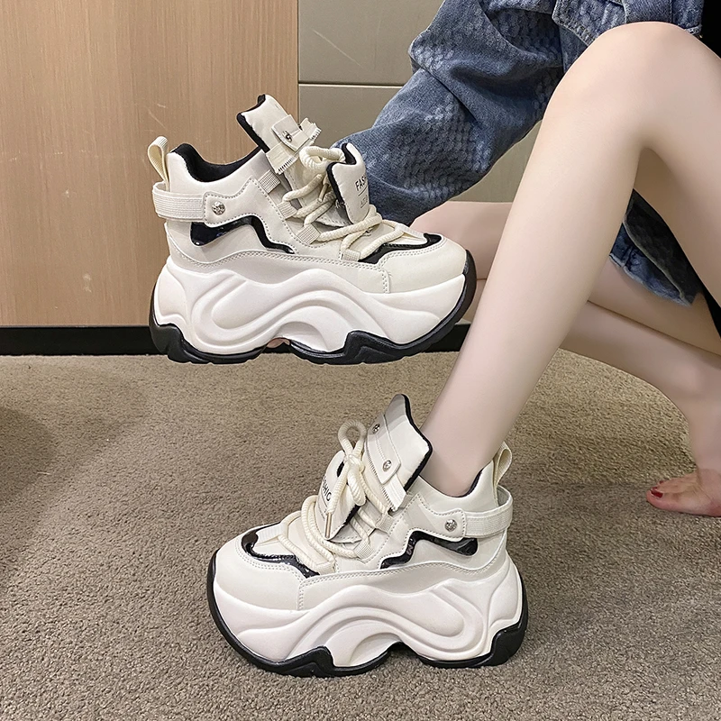 网红老爹鞋女超火2024秋冬新款加绒厚底小个子女鞋8cm增高松糕鞋