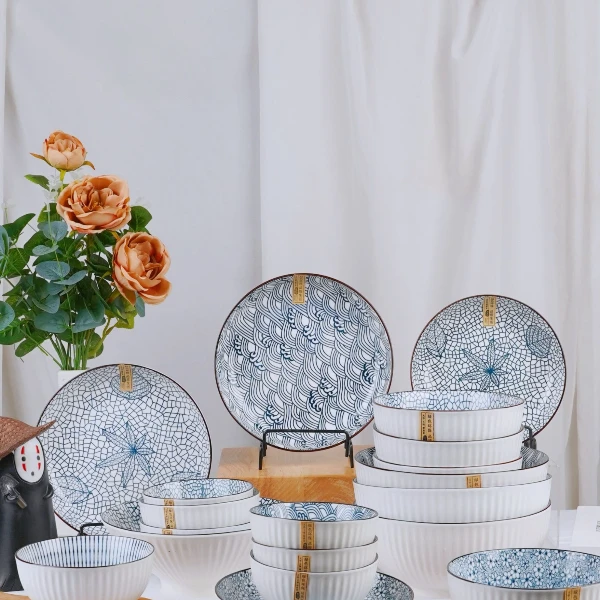 柴田生活陶瓷家用日式菜盘创意饭碗釉下彩高级感网红餐盘菜盘米饭