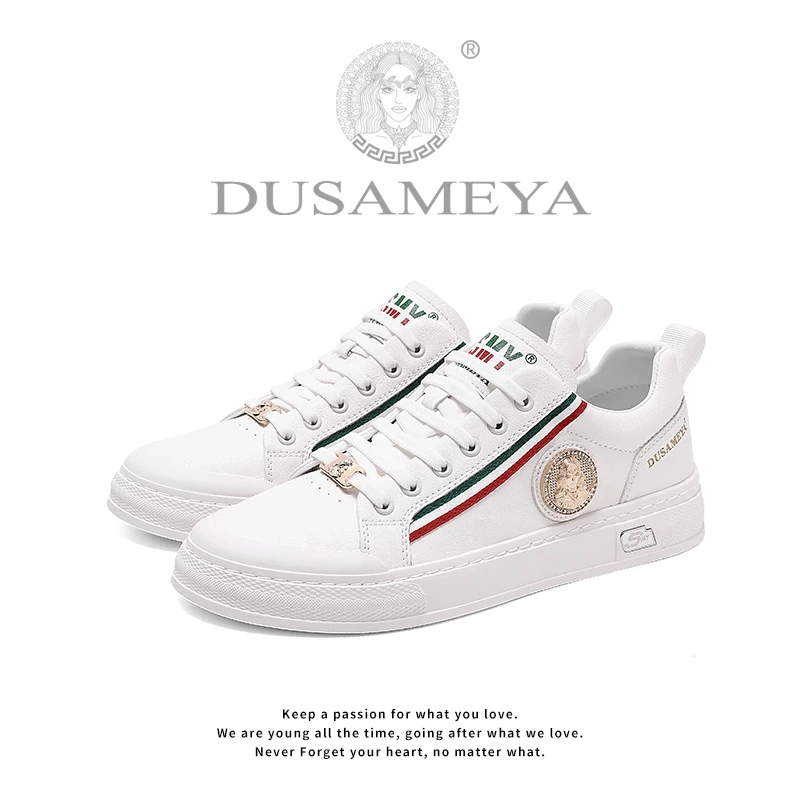 杜莎米娅轻奢休闲板鞋小白鞋复古港风手工潮鞋