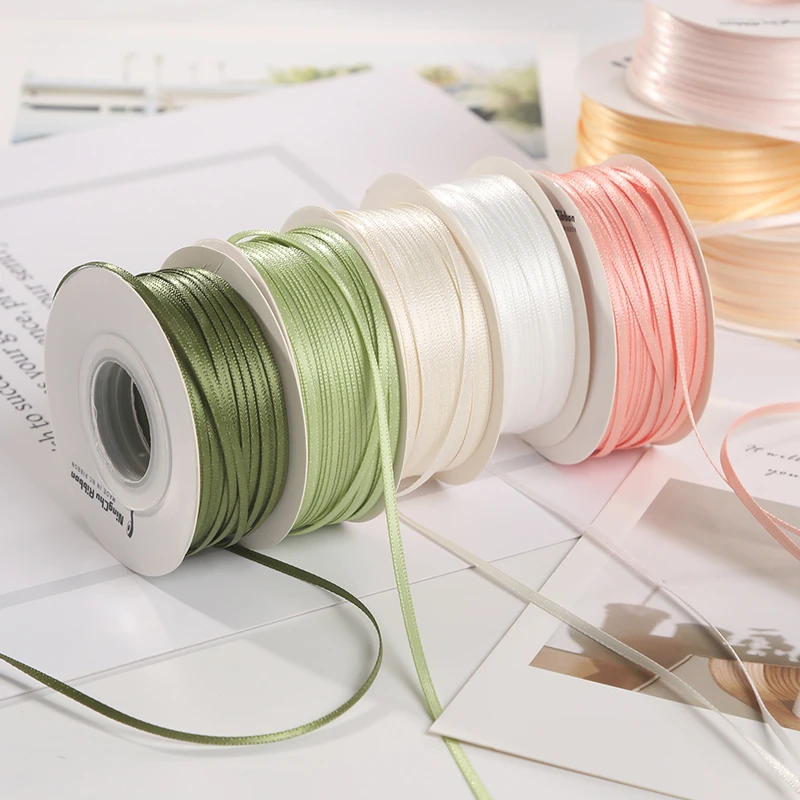 2mm细丝带书签双面涤纶带织带婚礼蝴蝶结高端礼品包装2毫米绸缎带