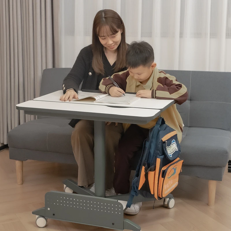 智芯升降工作台可移动电脑桌气动书桌儿童学习桌小户型桌子办公桌