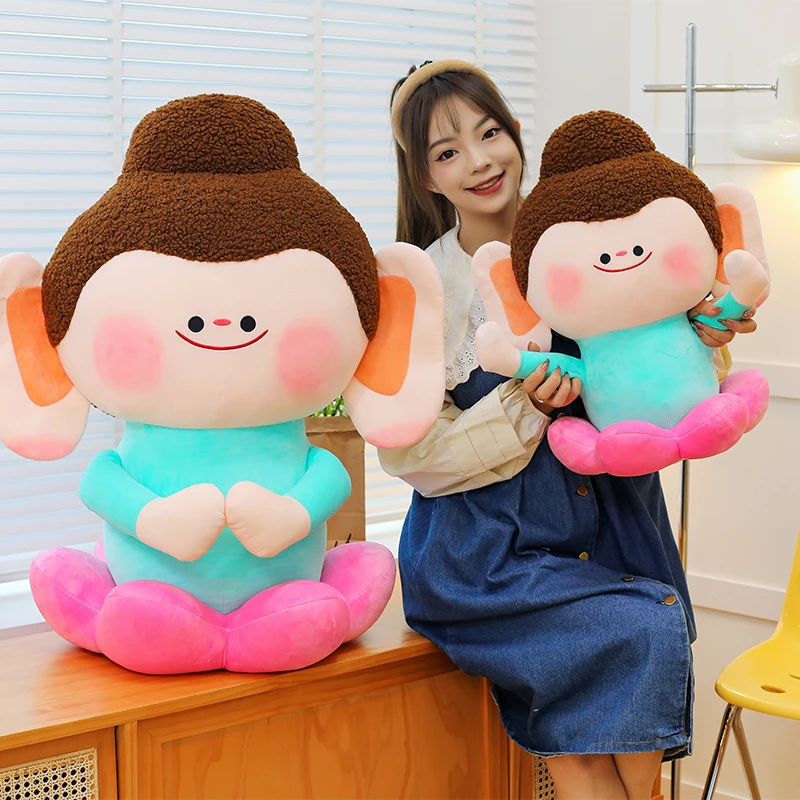 云冈石窟莲花佛小伴玩偶一合什莲花小佛毛绒玩具送女生生日礼物