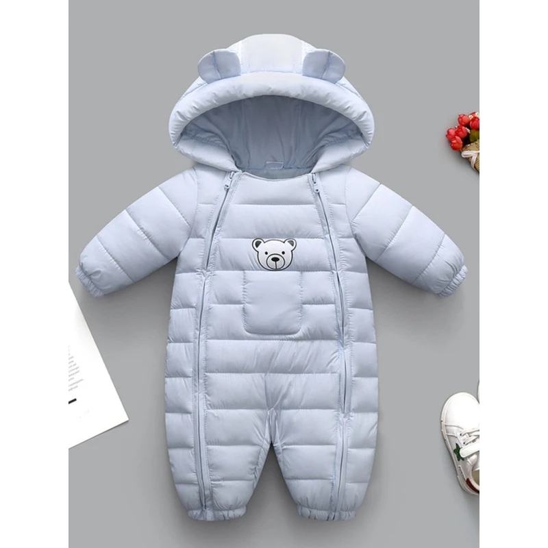 婴幼儿秋冬连体衣服新生儿哈衣女童冬季爬服加厚外出抱被长爬棉服