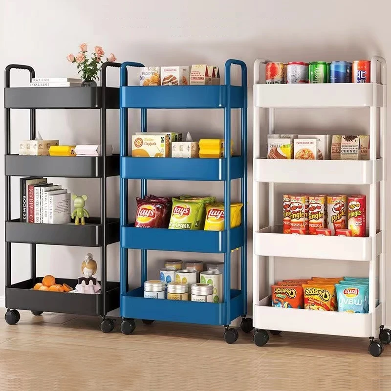 小推车置物架落地可移动客厅厨房卫生间浴室卧室零食玩具整理塑料