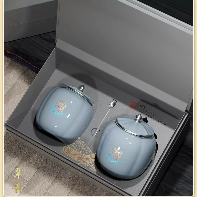 灰色翠影普洱茶熟茶高档礼盒装茶叶过节送礼送长辈礼品伴手礼