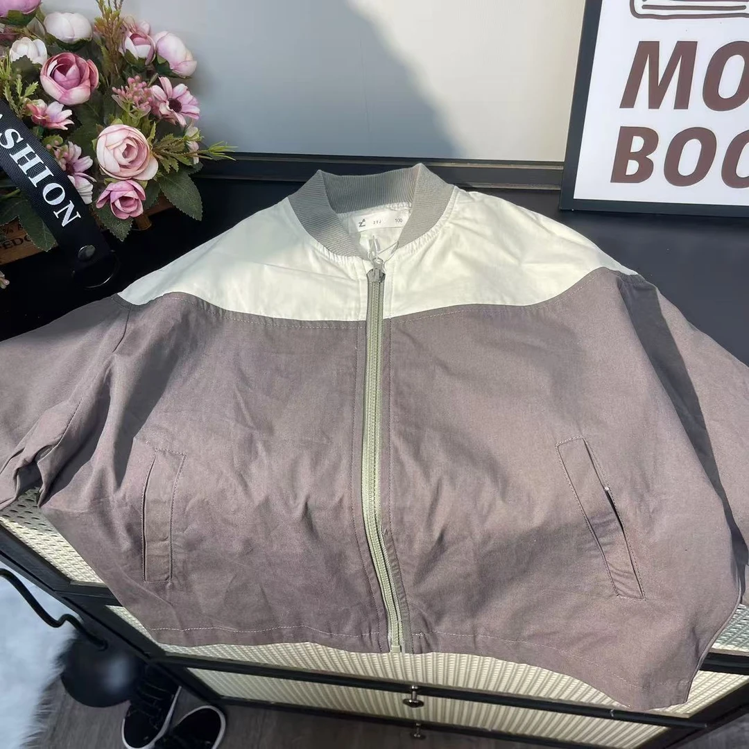 L218韩版百搭拼色休闲外套