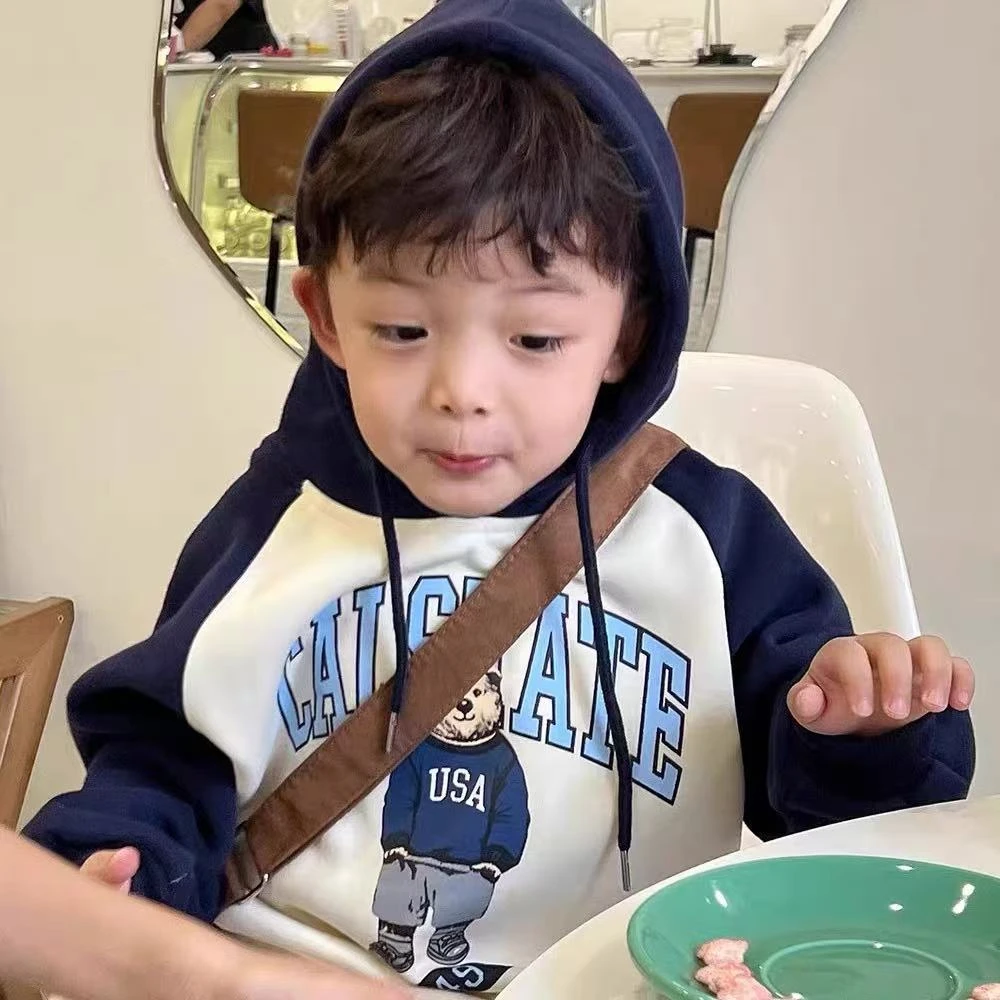 A140韩版加绒连帽卫衣