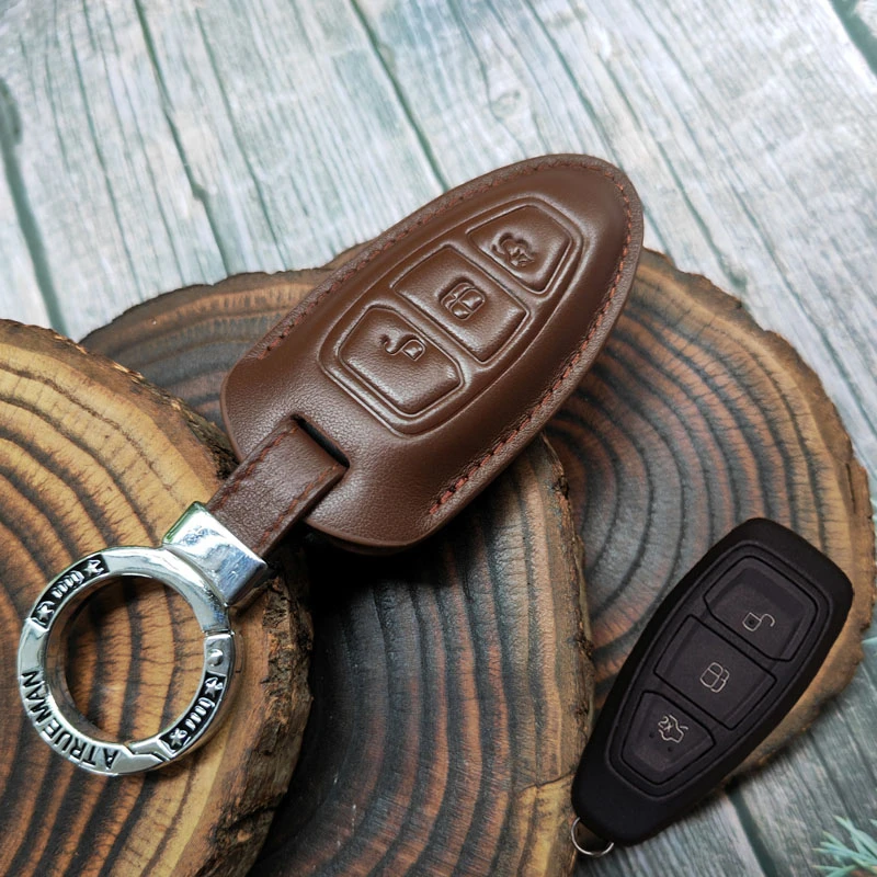 福特钥匙套新福克斯蒙迪欧锐界致胜翼虎福睿斯翼博真皮包扣改装男