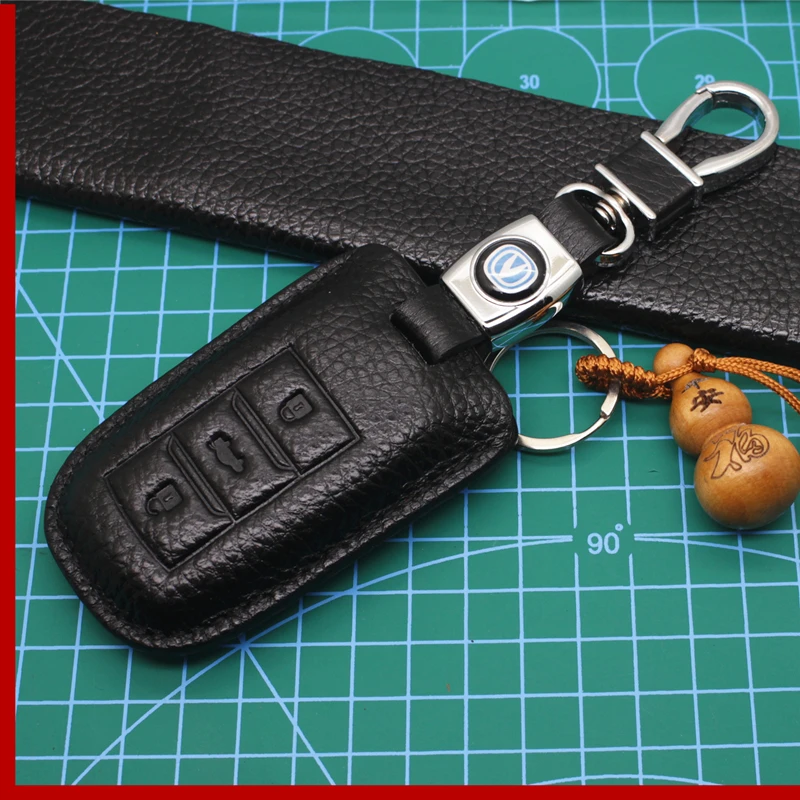 长安cs75钥匙套 55 凌轩逸动悦翔V7钥匙包35真皮改装遥控扣新能源