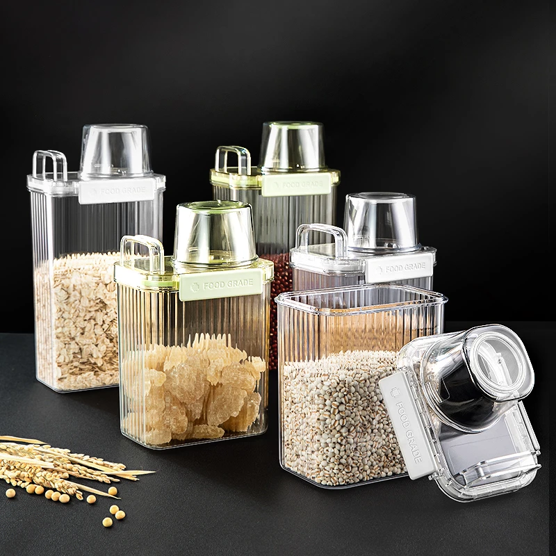 吱凡杂粮收纳盒分装盒密封储物罐防虫防潮粮食储存罐厨房用透明