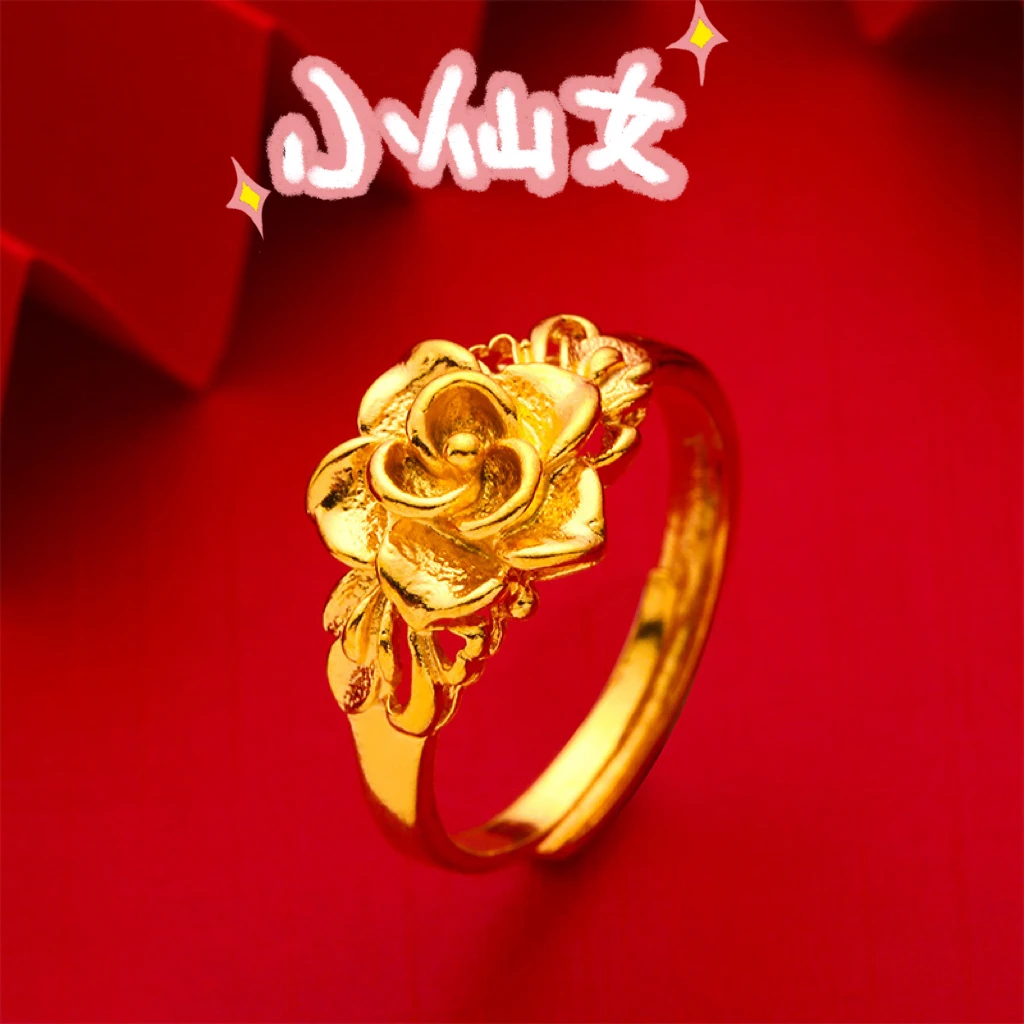 铜合金戒指 铜合金戒指  花开富贵开口精品戒指
