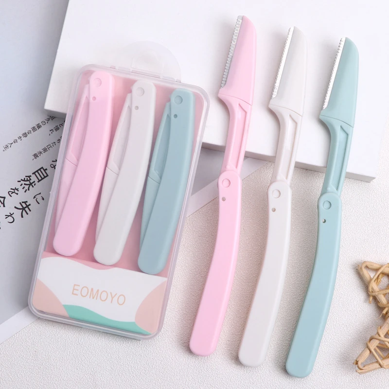 3支盒装修眉刀折叠刮眉刀初学者女折叠式