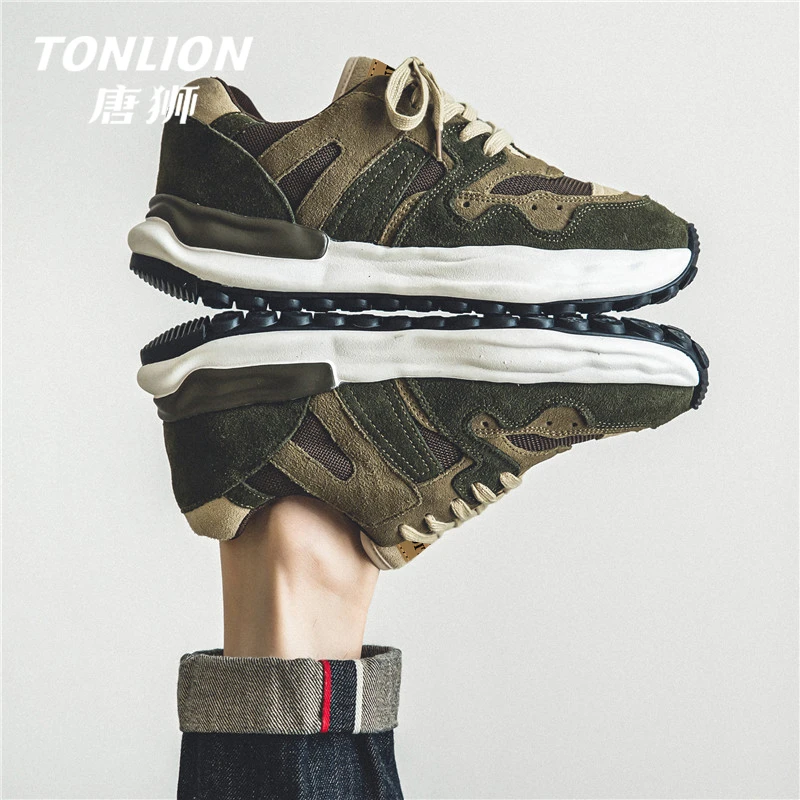 tonlion/唐狮2024百搭阿甘鞋男士厚底跑步防滑潮流户外休闲低帮鞋