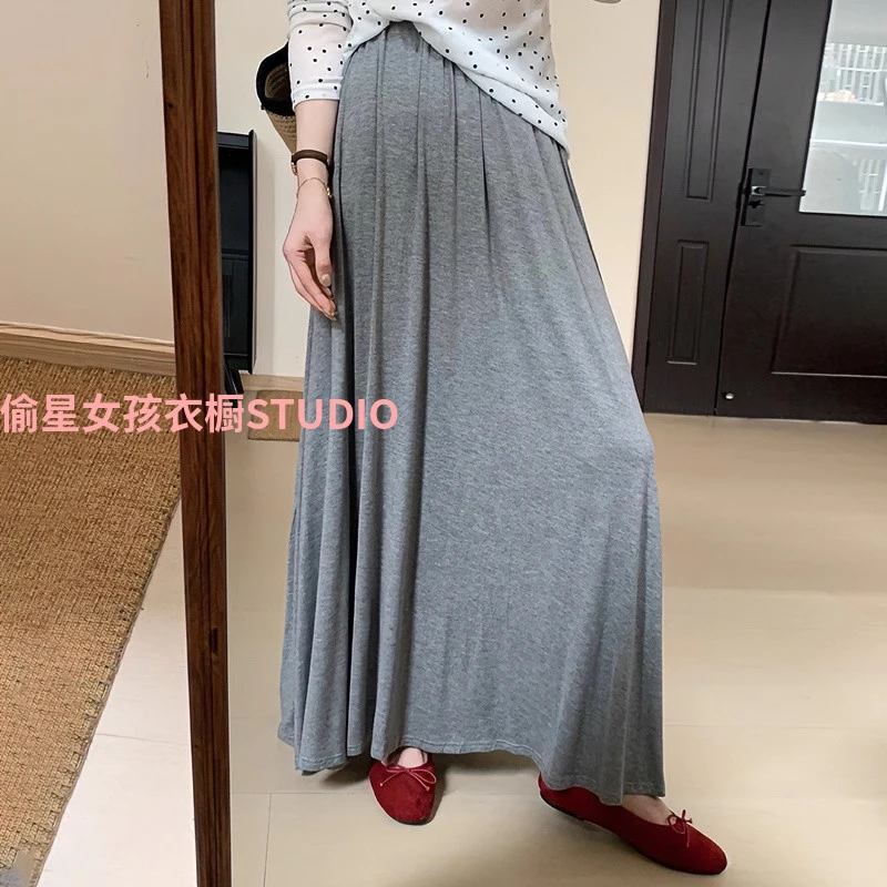 淑女风气质面膜半身长裙2025夏季新款韩版百搭高腰显瘦纯色半裙