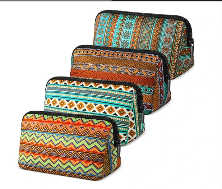 2025高档新款女士化妆包网红简约印花民族风时尚多功能便携碎花