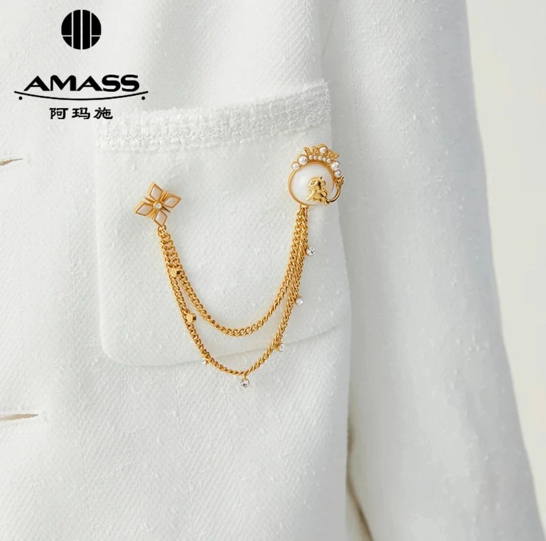 铜合金仿水晶胸针 铜合金仿水晶胸针炫彩龙质感双链条配饰5900517