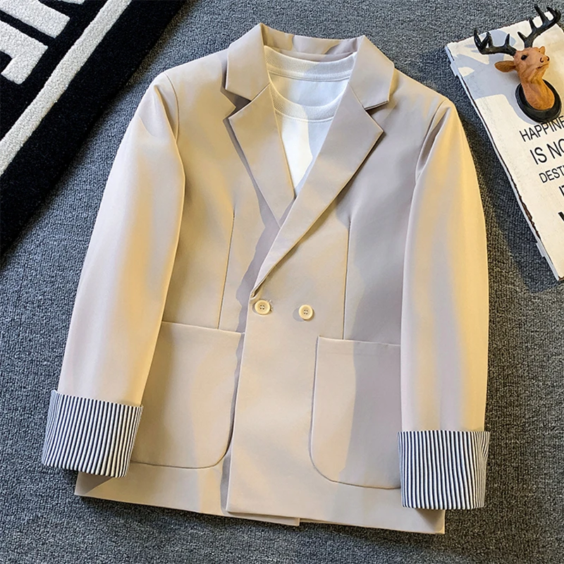 韩版西装外套男士休闲痞帅百搭宽松西服青春流行韩版痞帅针织西装