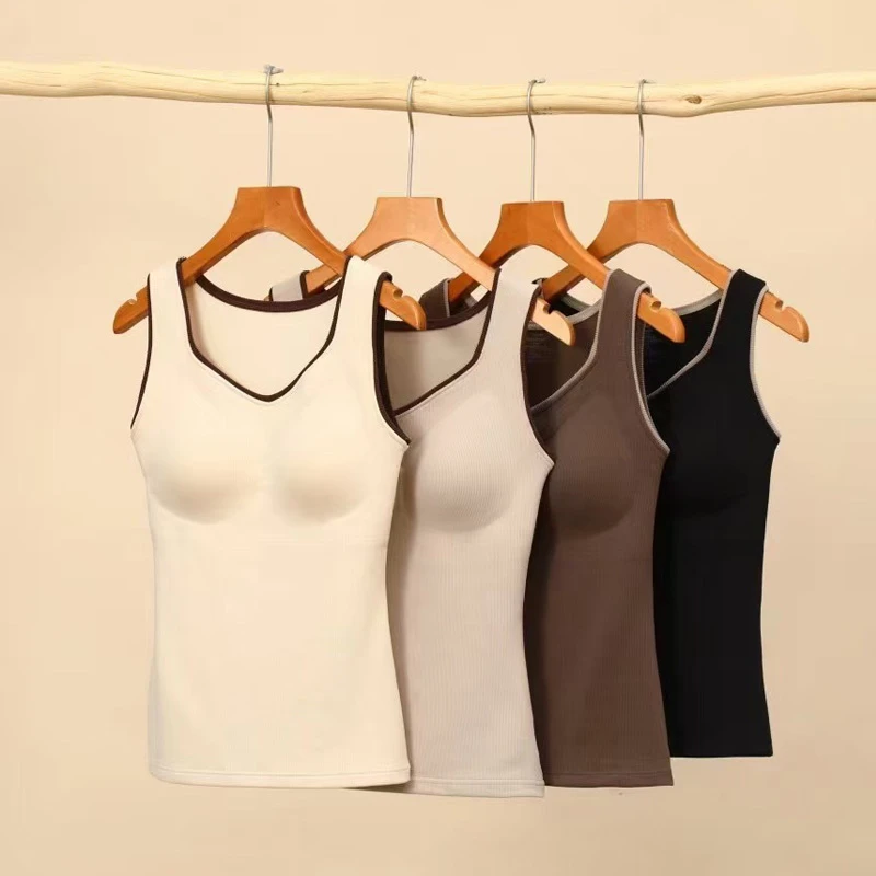 绒感拼色美背内衣女冬