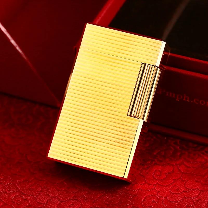 S.T. Dupont/都彭充气打火机L1大号镀金横条纹 20u男士烟具送礼物