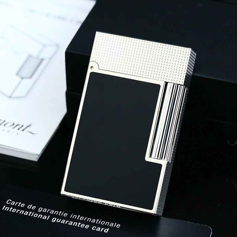 S.T. Dupont/都彭朗声间银巴黎钉黑色漆面L2大号cling充气打火机