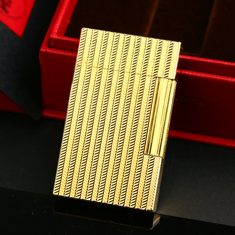 Dupont充气打火机镀金柳叶纹L2大号时尚现货