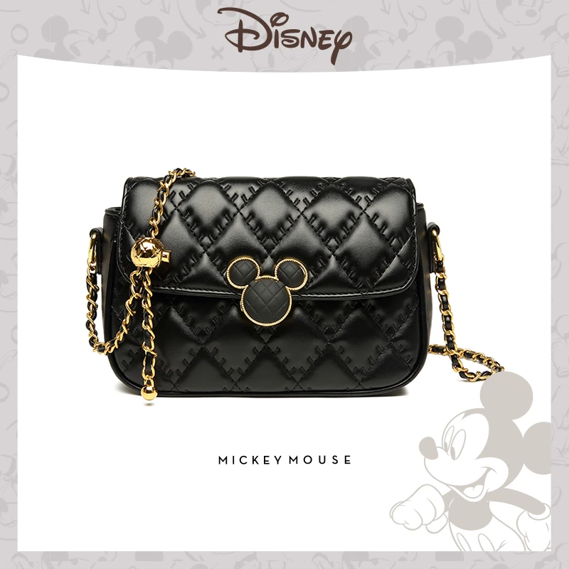 Disney/迪士尼新款米奇经典通勤绣花小金球百搭轻奢小方包包