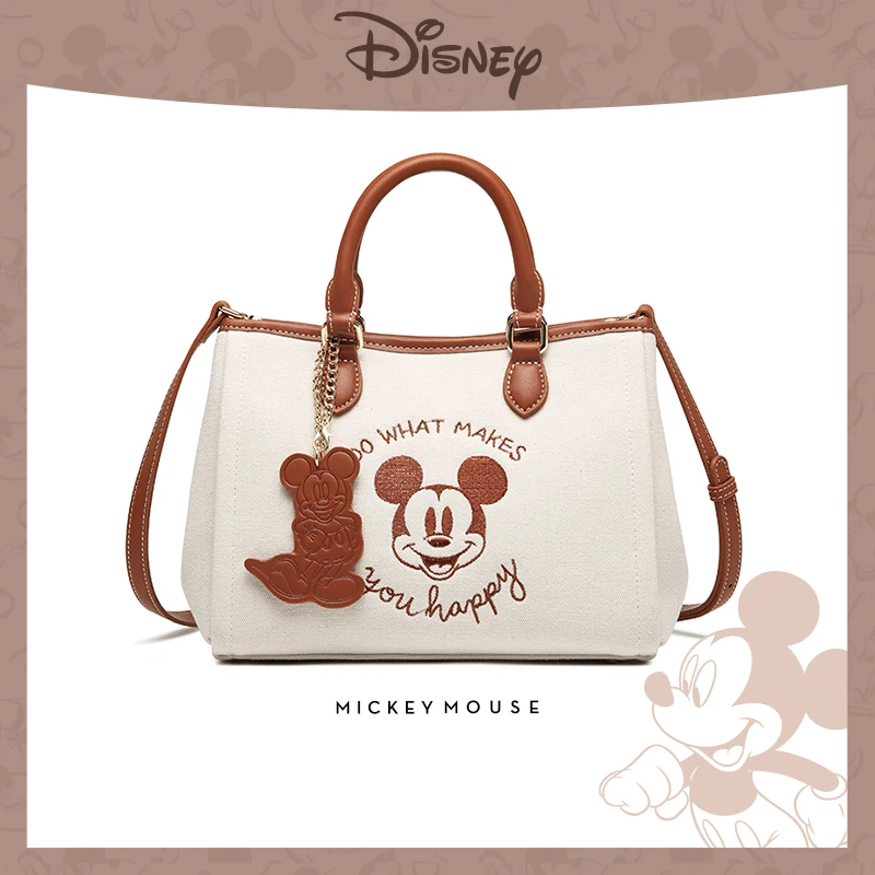 Disney/迪士尼刺绣米奇百搭帆布包高级感手提包