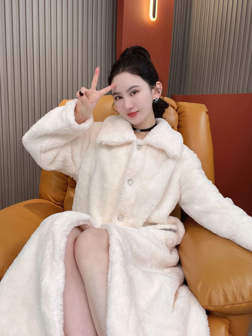 睡袍秋冬新款大衣加绒加厚珊瑚绒家居服浴袍女士可外穿爆款韩版风