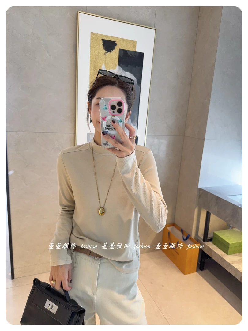 【萱萱服饰】CXT585 秋冬新款休闲时尚百搭透气设计感气质长袖T恤女