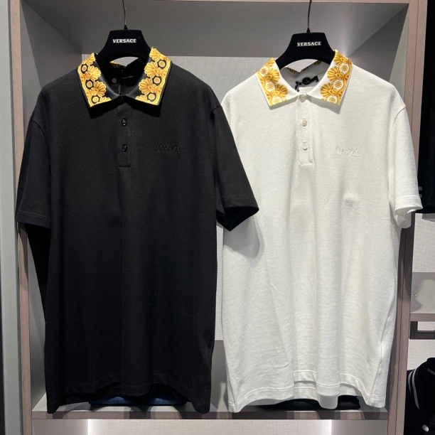 全新未使用 Versace/范思哲 三周左右回国/男士Polo衫领子老花