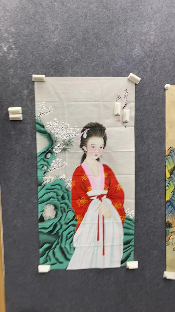 【舞风堂】仕女竖版画芯带盒