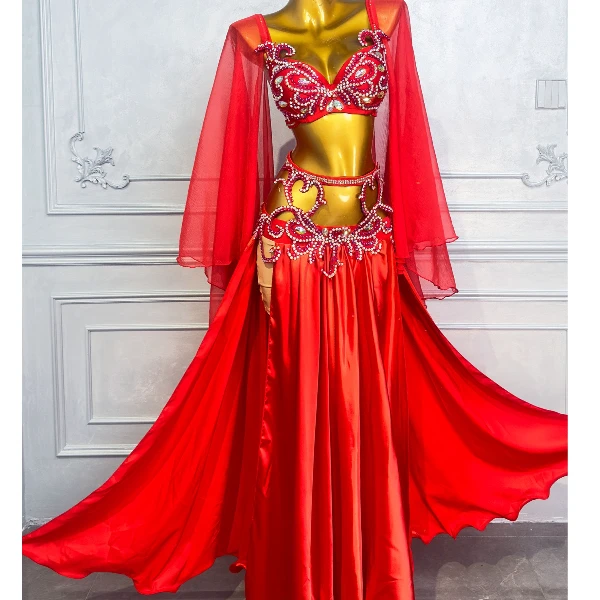 WZY086舞姿翼肚皮舞新款红色蓝色演出服表演出装女2024新款