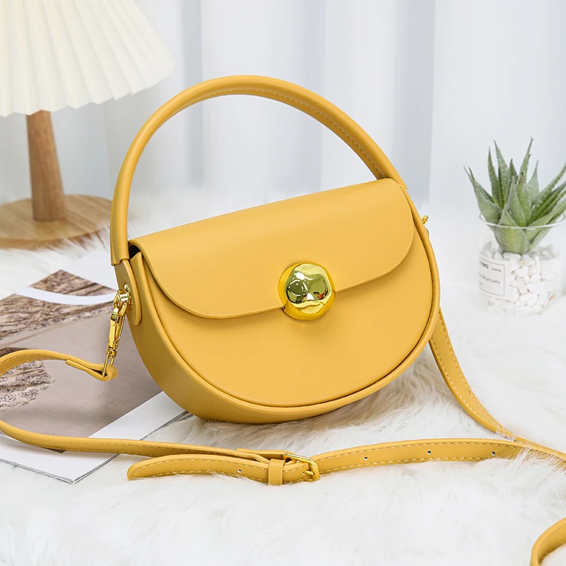 7072黄色百搭时尚气质手提托特包菜篮子包网红链条单肩斜挎包