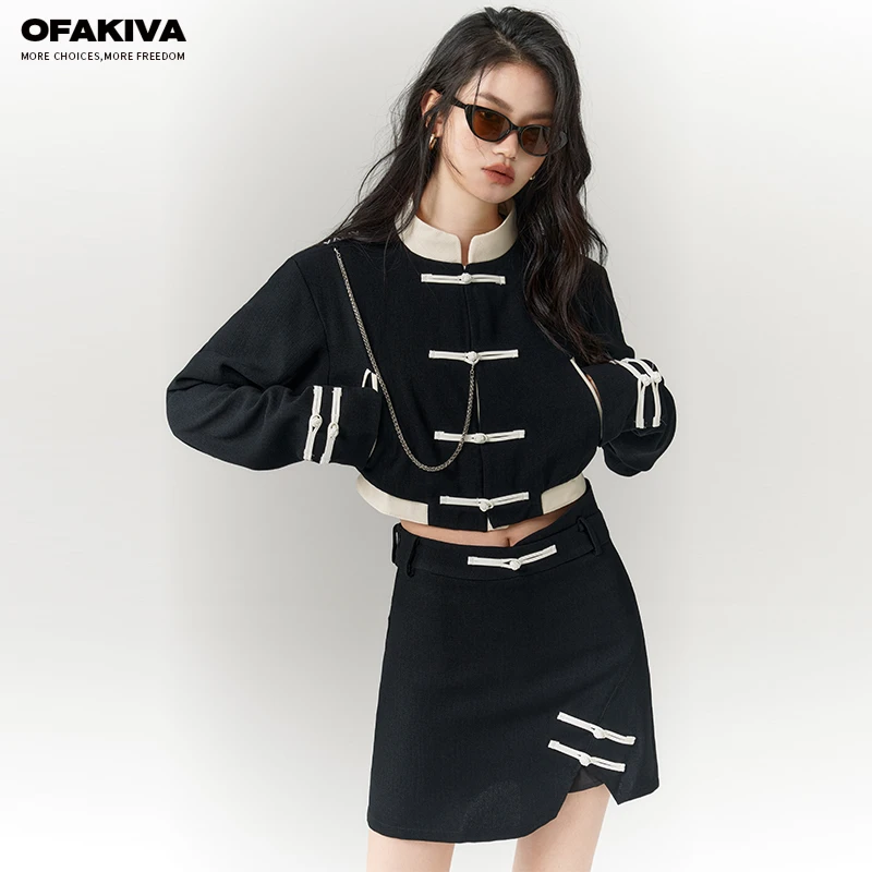 OfAkiva千金慢摇球服时尚套装女上衣半裙套装