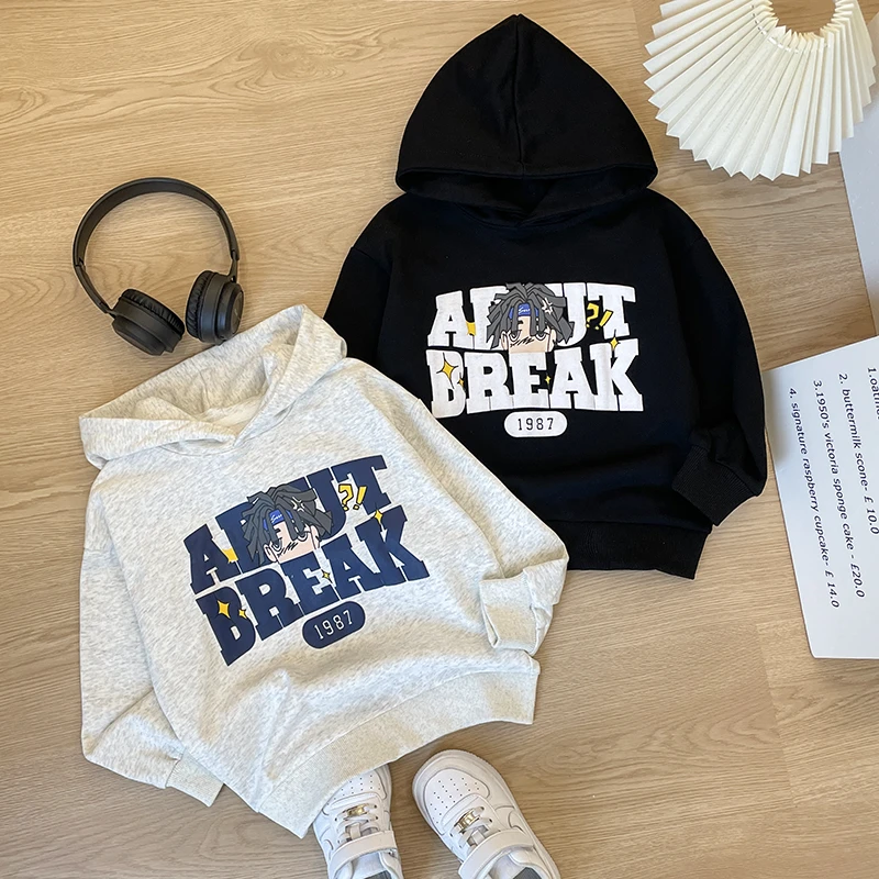 【小首尔】现货-秋装儿童韩版连帽宽松长袖卫衣HSS5301