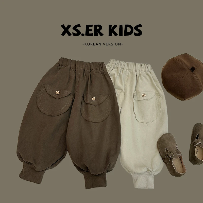 【小首尔】Q3现货-男童韩版休闲裤秋季百搭复古时尚裤子HBB2608