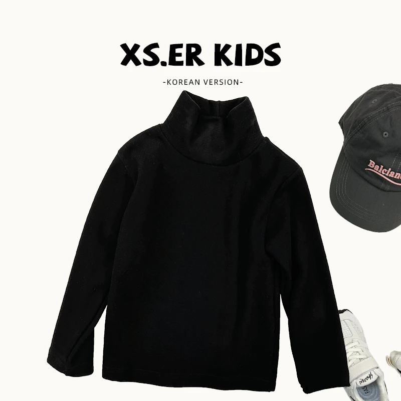 【小首尔】现货-qc3男童韩版简约纯色打底衫秋季日常高领T恤hbb0622