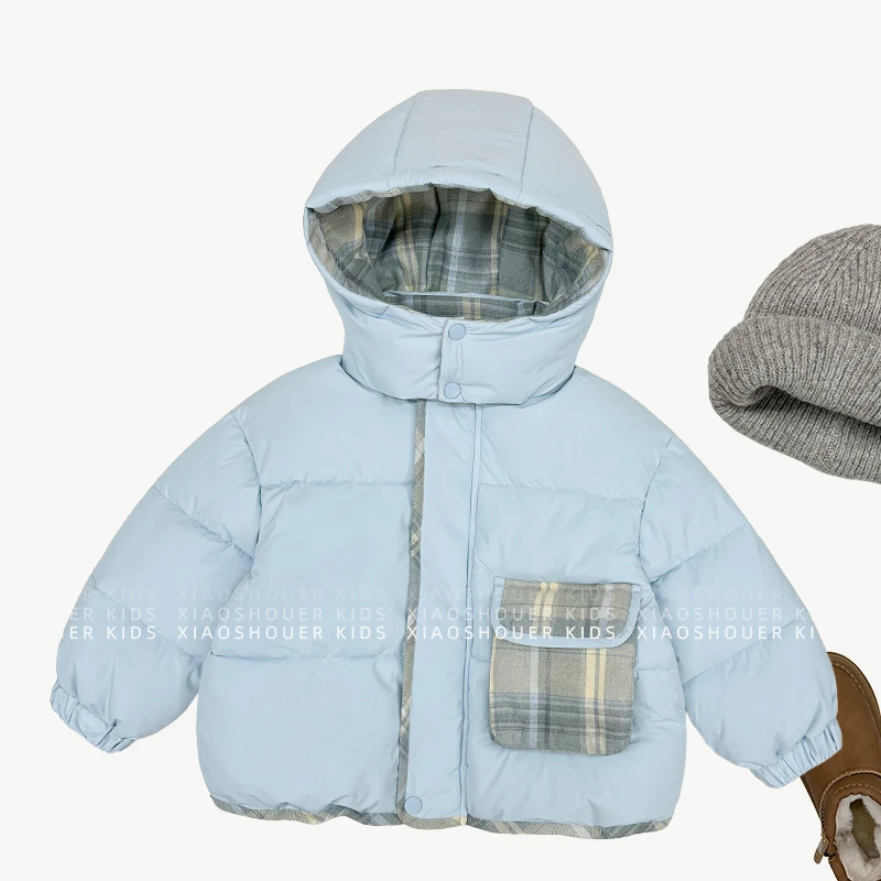 【小首尔】现货-qc2男童韩版气质连帽棉服冬季加厚保暖棉袄HBB6487