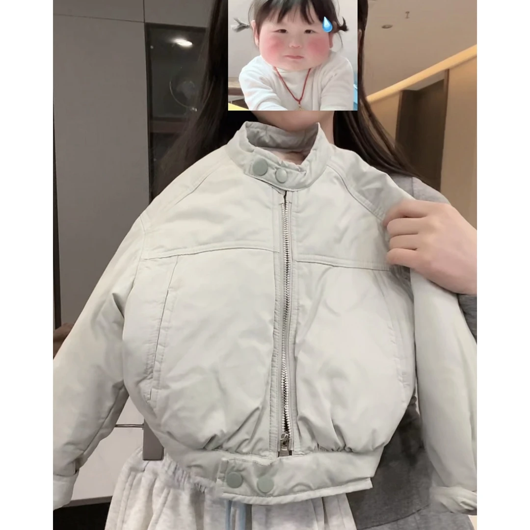 【小首尔】现货-qc4男女童潮流外套冬保暖夹棉加厚夹克上衣HBB6371