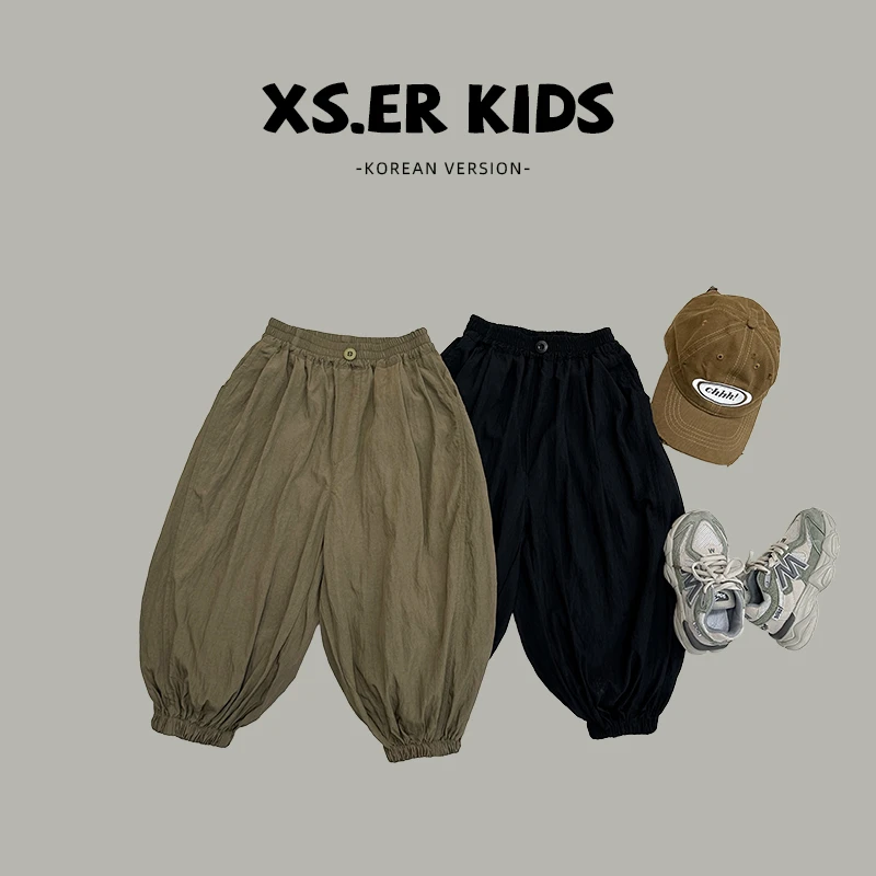 【小首尔】现货-男童韩版裤子夏季薄款儿童休闲裤hbb1809