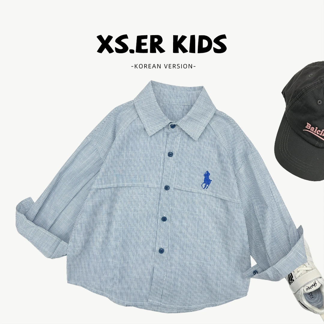 【小首尔】现货-男童条纹外套衫秋季时尚气质日常上衣HBB5832