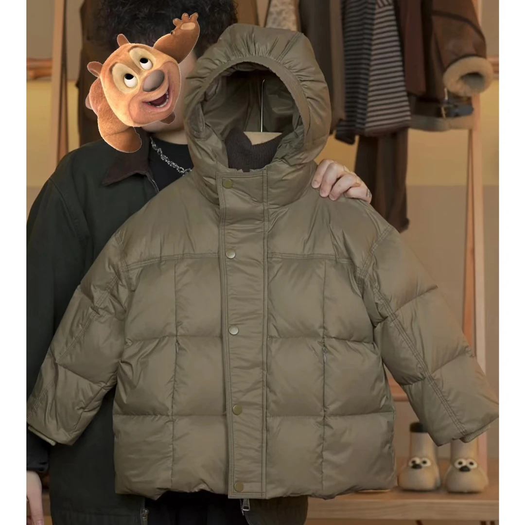 【小首尔】现货-qc7男童韩版90白鸭绒羽绒服中长款冬季外套HBB3101