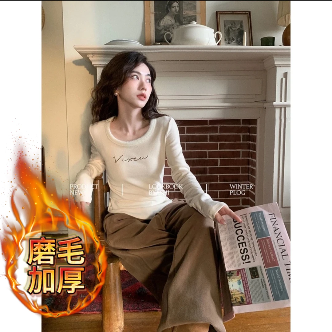 【赫饰】磨毛加厚 12022 微胖冬季纯欲性感辣妹氛围感坎肩显瘦上衣