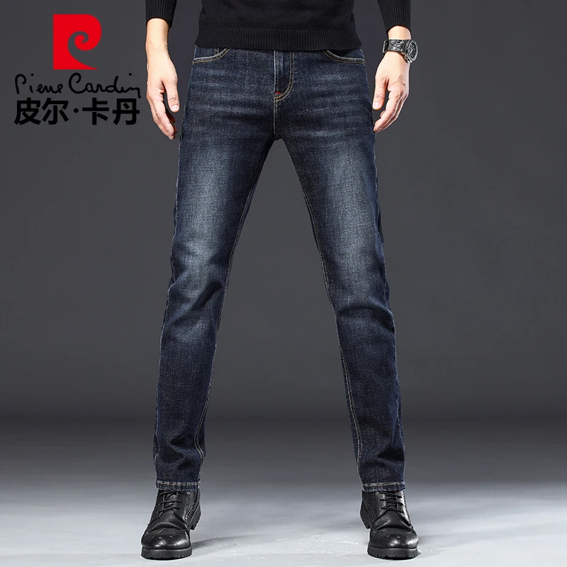 【春秋爆款】皮尔卡丹休闲修身小直筒中腰弹力牛仔裤男22353A