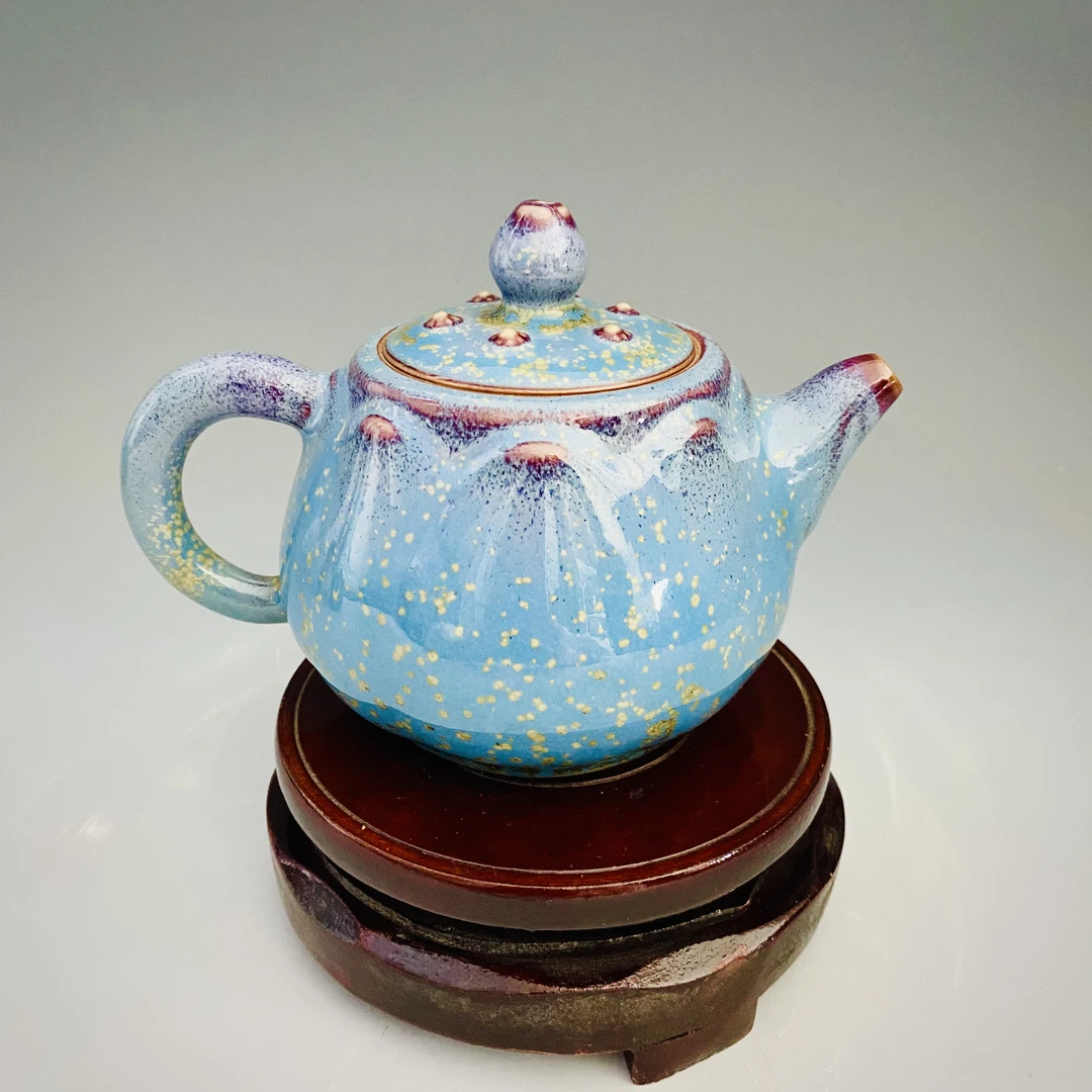 钧窑茶具 莲花壶 泡茶壶 茶具壶 壶具 瓷器 中式