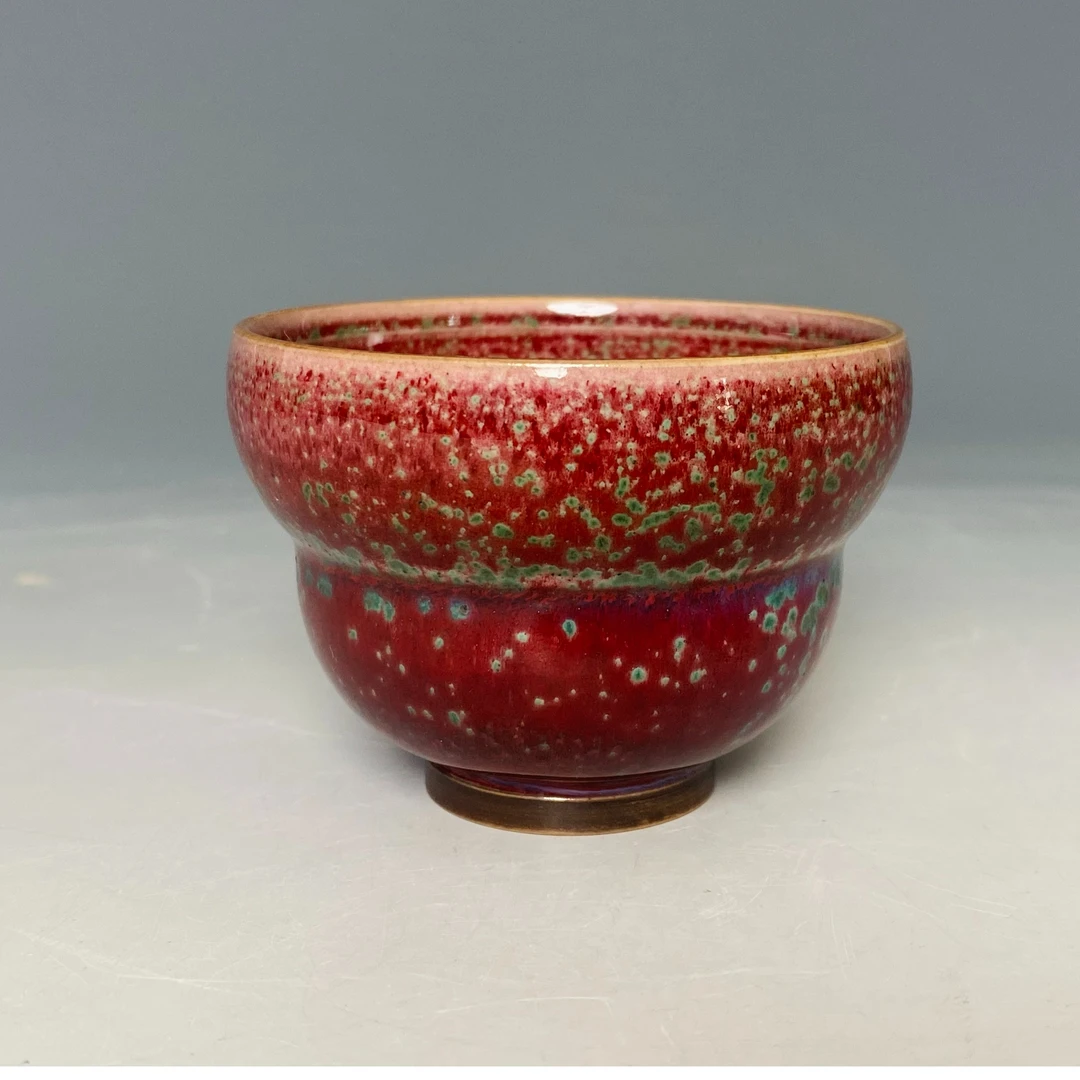 钧瓷茶具窑变春红春绿主人杯陶瓷手工品茗杯柴窑中式纯手工茶杯