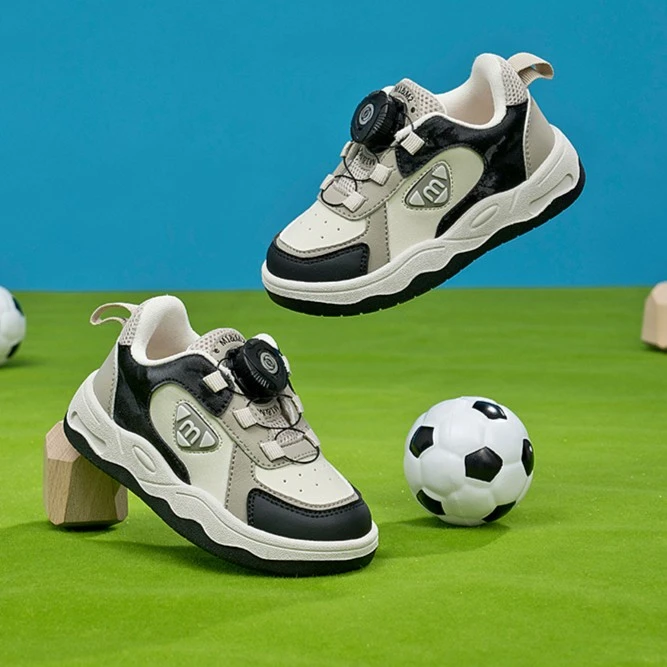 M1&M2女童男童旋转纽扣运动鞋板鞋秋季新款跑步鞋宝宝软底扭扭鞋