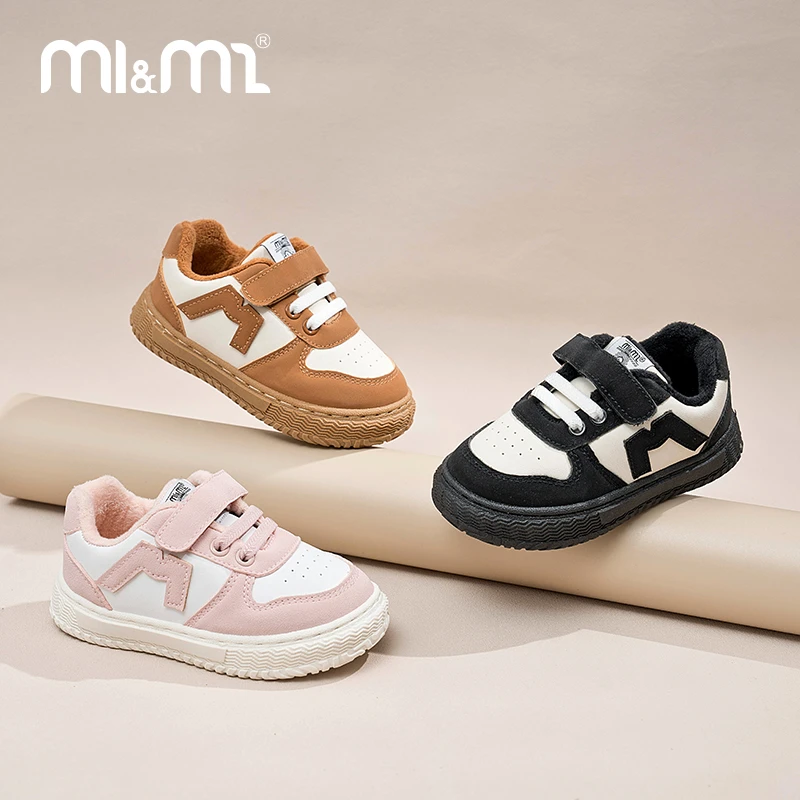 【专柜款】M1&M2冬季短绒板鞋儿童加绒棉鞋宝宝鞋M字时尚软底